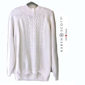 Karen Scott 2x sweater with pearl detailing